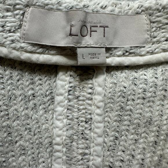 Ann Taylor LOFT Gray/Cream Button Up, Cardigan- L - Picture 3 of 8